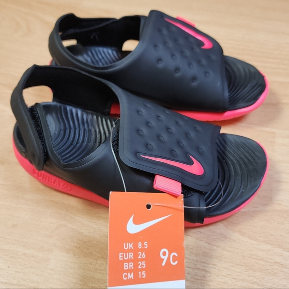 NWT Nike Sunray Adjust 5 Sandals Water Swim Shoes Black Pink Size 9 - Picture 13 of 14